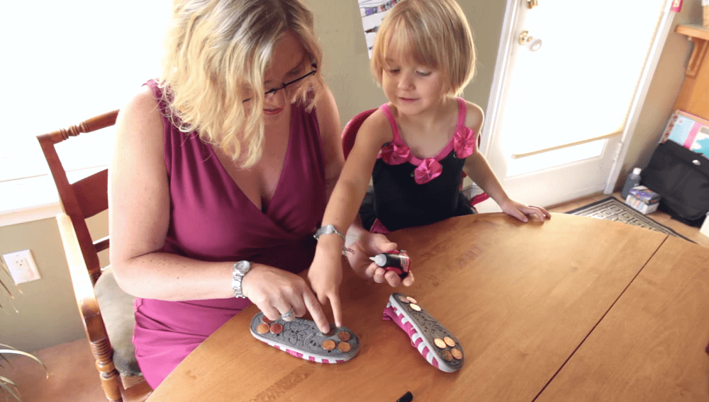 why glue pennies to shoes